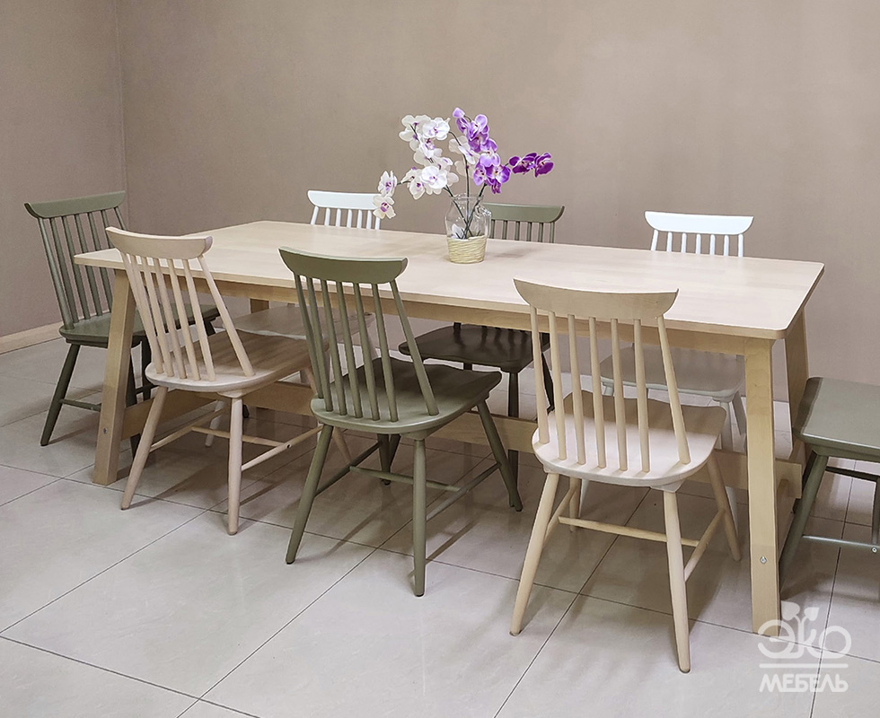 Стол обеденный ФАГОТ нераздвижной, "Береза светлая"
